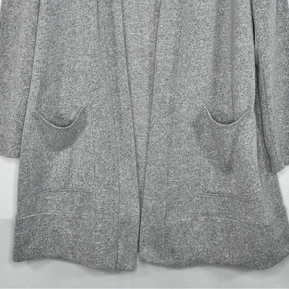 Betsy’s Boutique Shop Gray Open Cardigan Gold Sequin Elbow Patches Casual Sz XXL - Picture 3 of 8